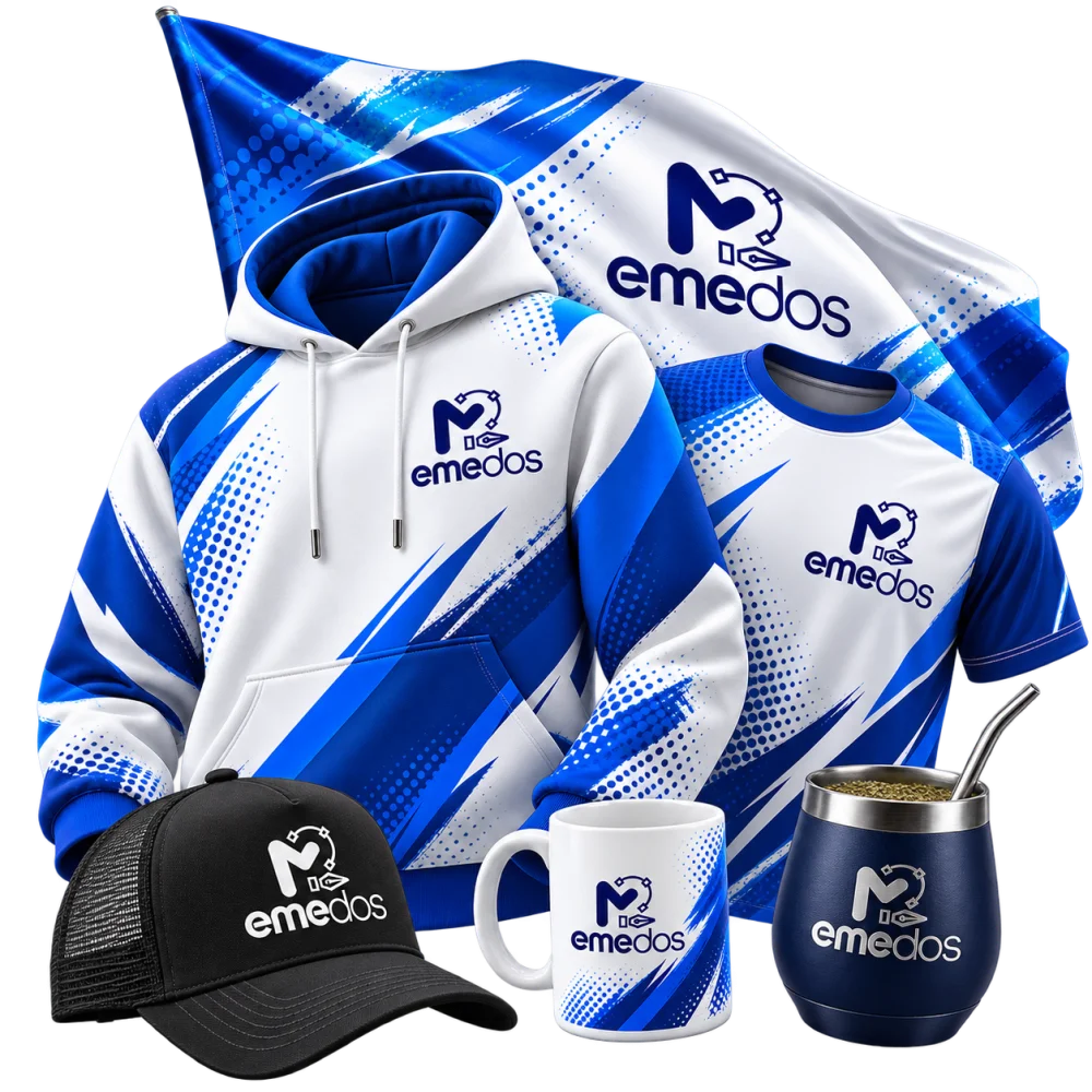 Buzo, camiseta, bandera, gorra, taza y mate sublimados por EMEDOS